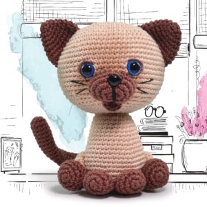 Knitty Critters - Cats & Dogs - Mocha Siamese Cat