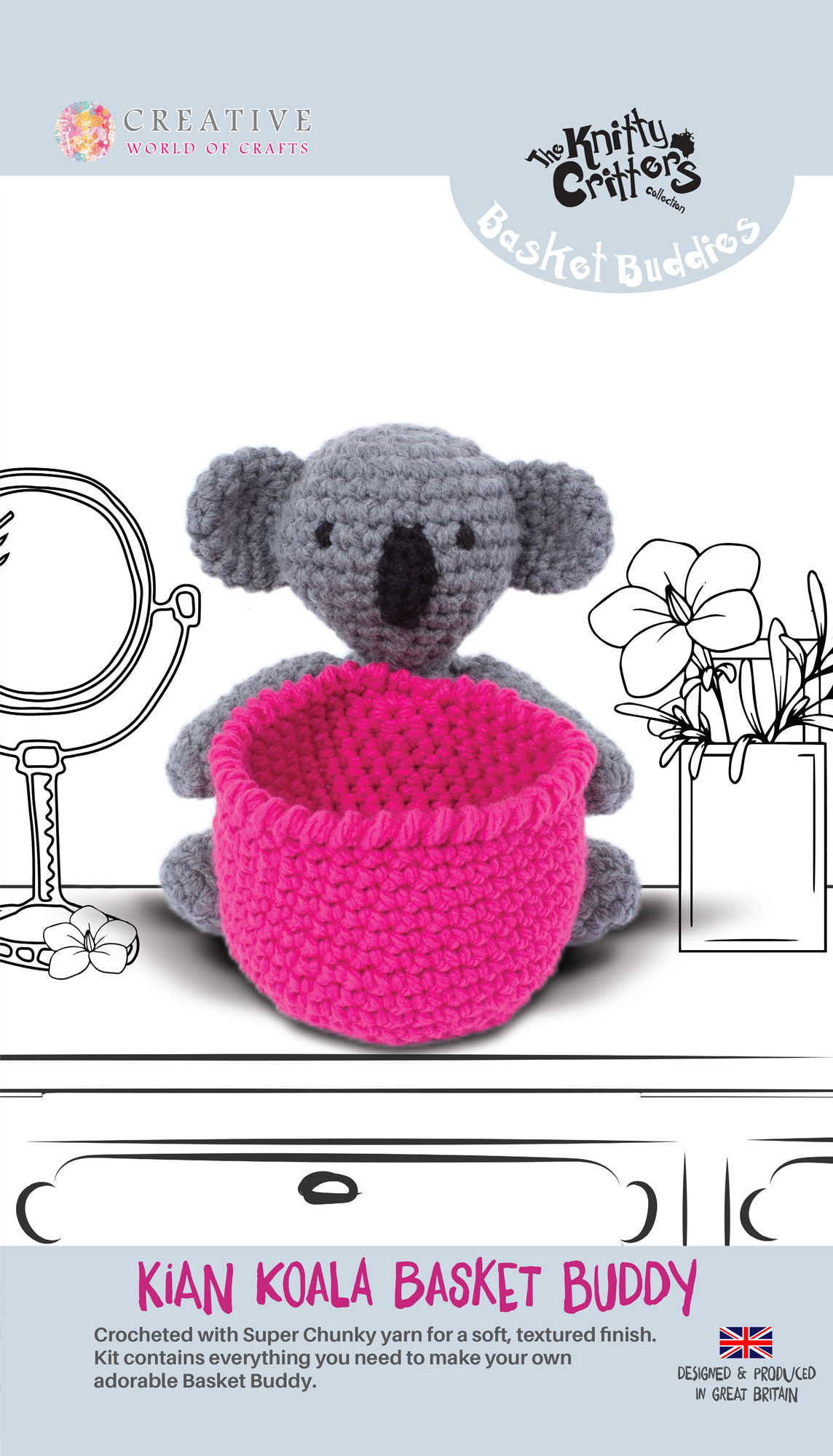 Knitty Critters - Basket Buddies - Kian Koala