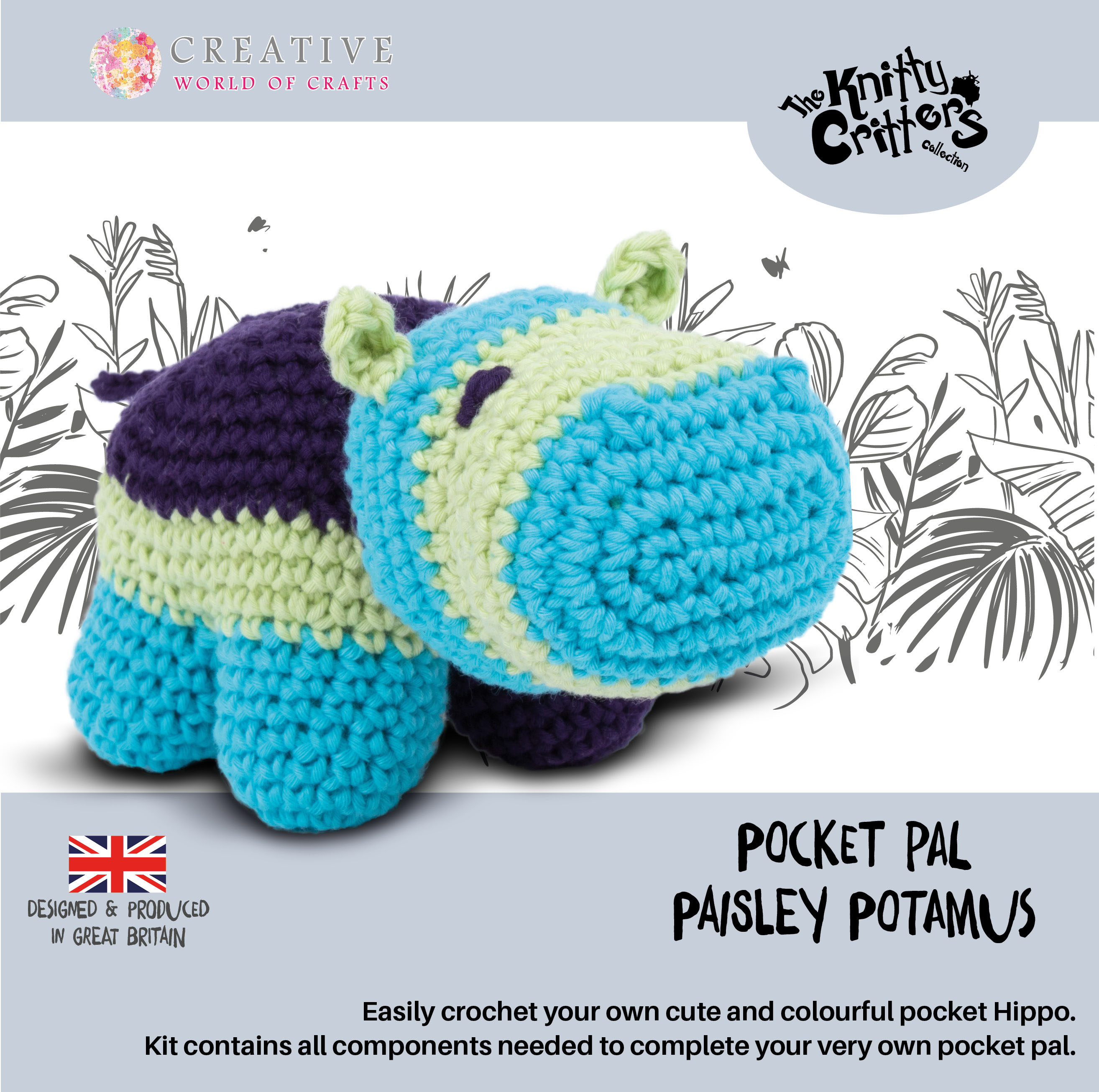 Knitty Critters - Pocket Pals - Paisley Potamus