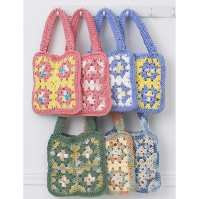 Lily Sugar 'n Cream - Granny Square Bags - Free Downloadable Pattern