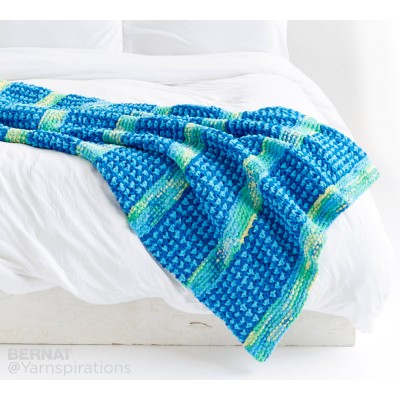 Bernat - Dots And Ridges Knit Blanket - Free Downloadable Pattern