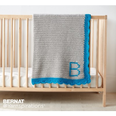 Bernat - Crochet Monogram Baby Blanket - Free Downloadable Pattern