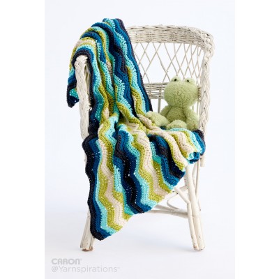 Caron - Chevron Stripes Crochet Baby Blanket - Free Downloadable Pattern