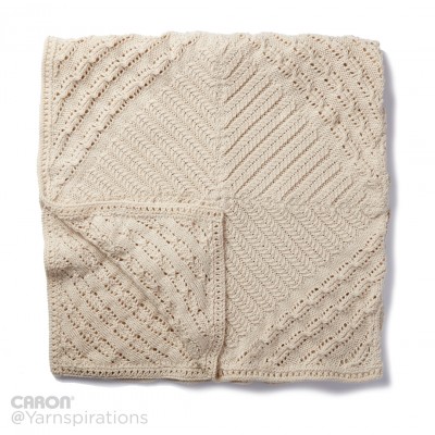 Caron - Counterpane Knit Blanket - Free Downloadable Pattern