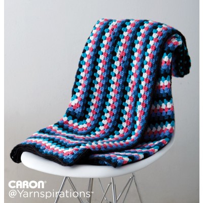Caron - Granny Goes Bright Crochet Blanket - Free Downloadable Pattern
