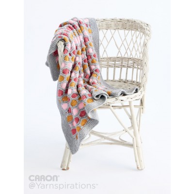 Caron - Honeycomb Stripes Knit Blanket - Free Downloadable Pattern