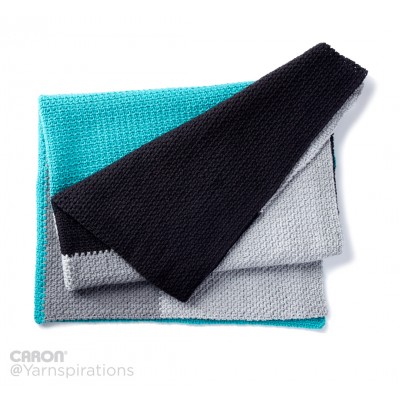 Caron - Modern Log Cabin Crochet Blanket - Free Downloadable Pattern