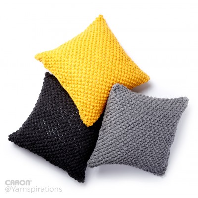 Caron - Pebble Pop Knit Pillows - Free Downloadable Pattern