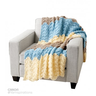 Caron - Seaside Ripple Crochet Afghan - Free Downloadable Pattern