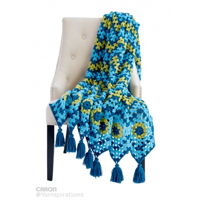 Caron - Waving To Granny Crochet Blanket - Free Downloadable Pattern