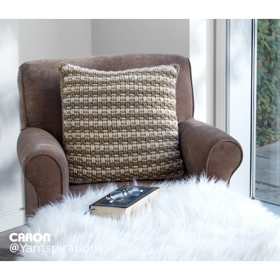Caron - Woven Look Crochet Pillow - Free Downloadable Pattern