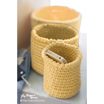 Lily Sugar 'n Cream - Crochet Nesting Baskets - Free Downloadable Pattern