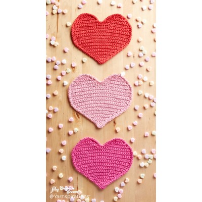 Lily Sugar 'n Cream - Lots Of Love Crochet Dishcloth - Free Downloadable Pattern