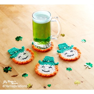 Lily Sugar 'n Cream - Luck Of The Irish Crochet Coasters- Free Downloadable Pattern