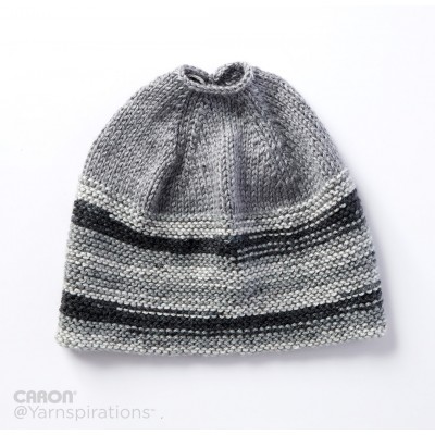 Caron - Messy Bun Knit Hat - Free Downloadable Pattern